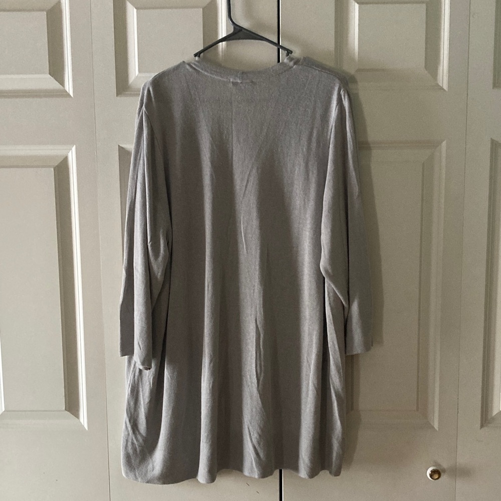 J. Jill women’s 3X draped one button  cardigan zinc gray linen blend New - Picture 2 of 8